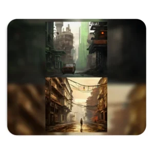 Dystopian City Street Scenes Mouse Pad