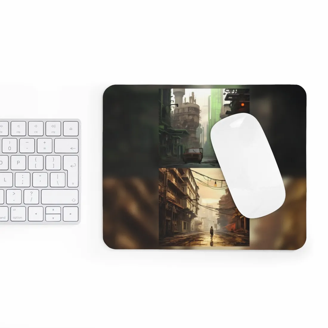 Steampunk Post-Apocalypse: Ruins of a Thriving City - Mouse Pad