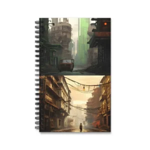Dystopian City Street Scenes Spiral Notebook