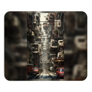 Futuristic Alley with Pipes Mouse Pad