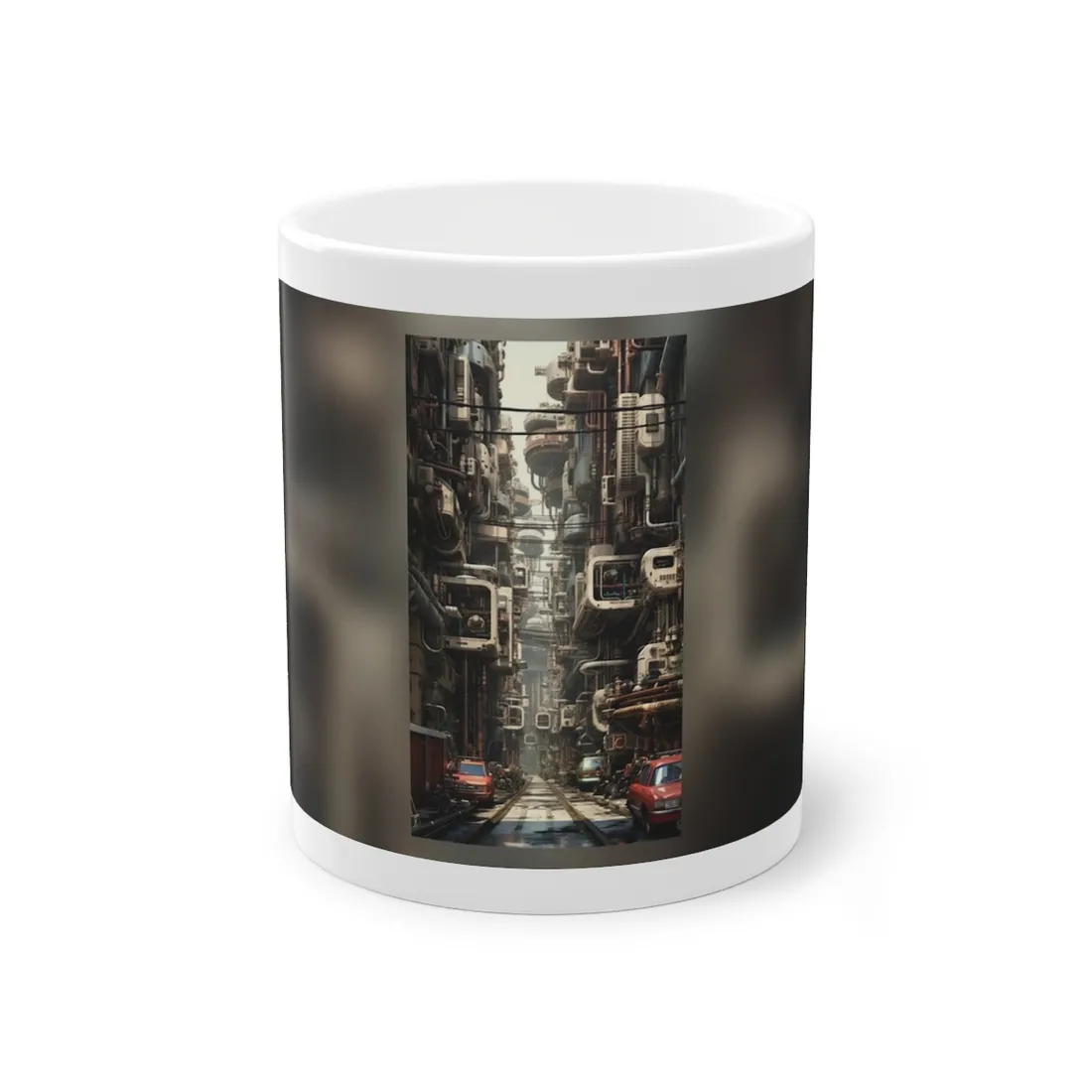 Steampunk Post-Apocalyptic City: Nighttime - Mug