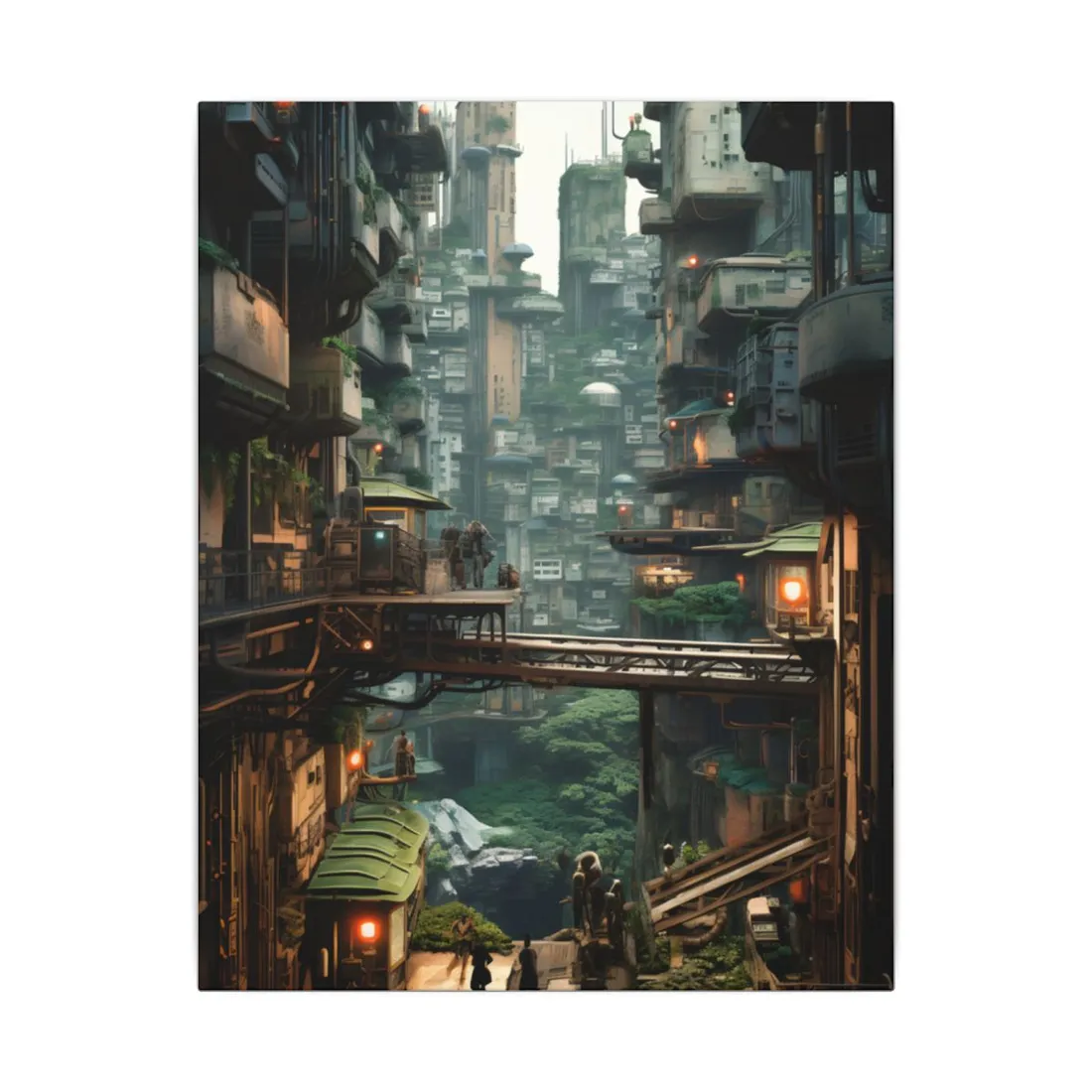 Steampunk Post-Apocalyptic Cityscape: Industrial Dreams & Urban Decay - Canvas