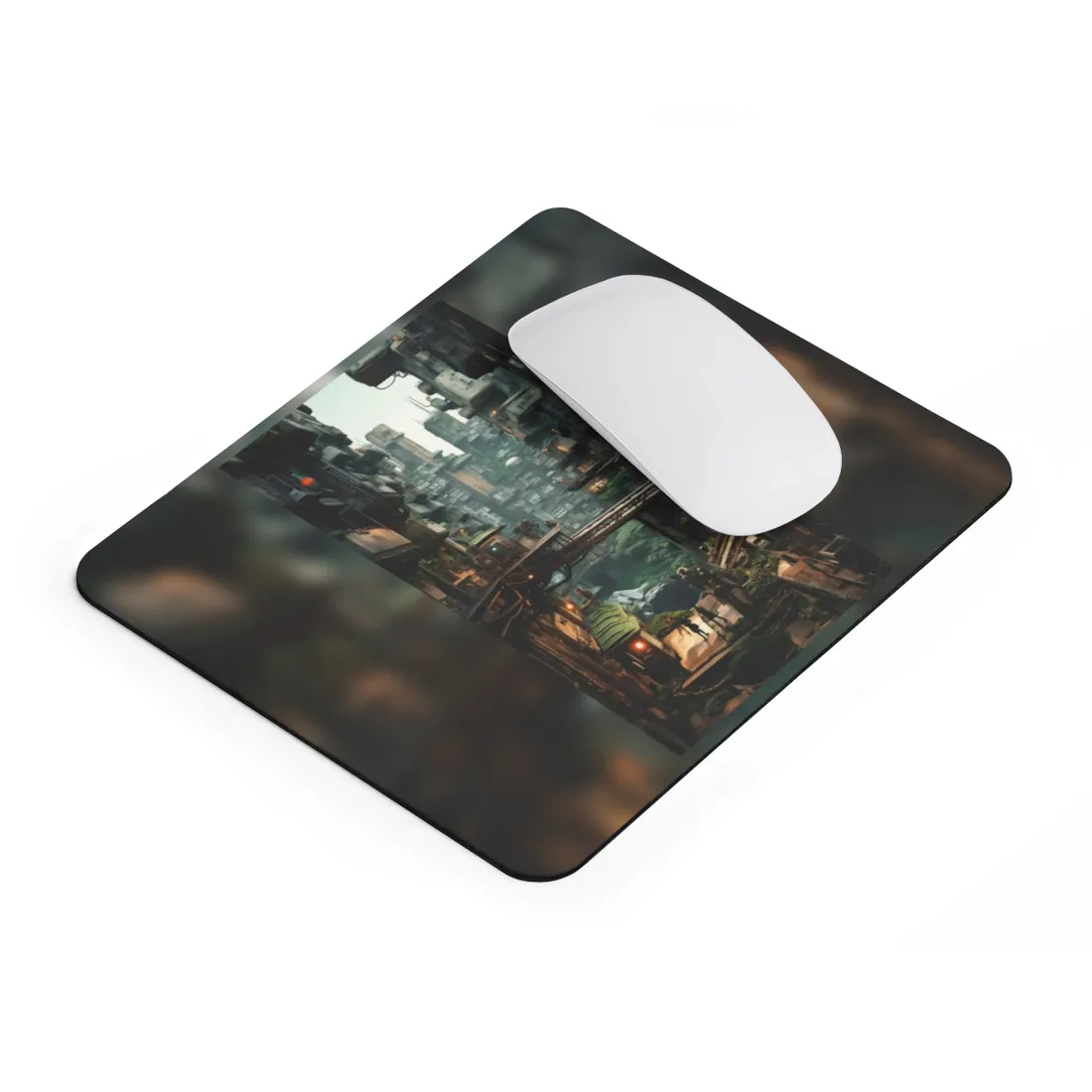 Steampunk Post-Apocalyptic Cityscape: Industrial Dreams & Urban Decay - Mouse Pad