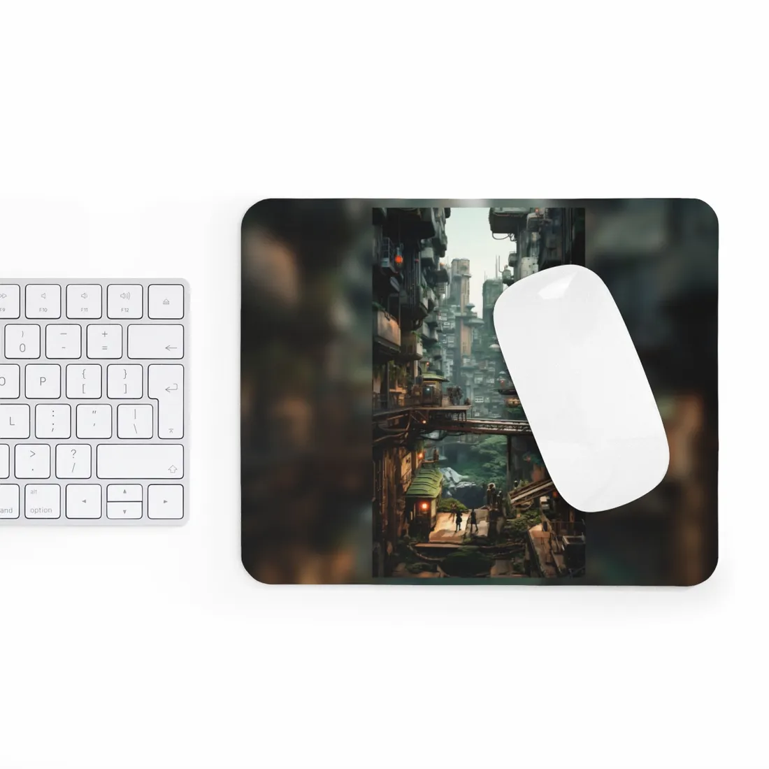 Steampunk Post-Apocalyptic Cityscape: Industrial Dreams & Urban Decay - Mouse Pad
