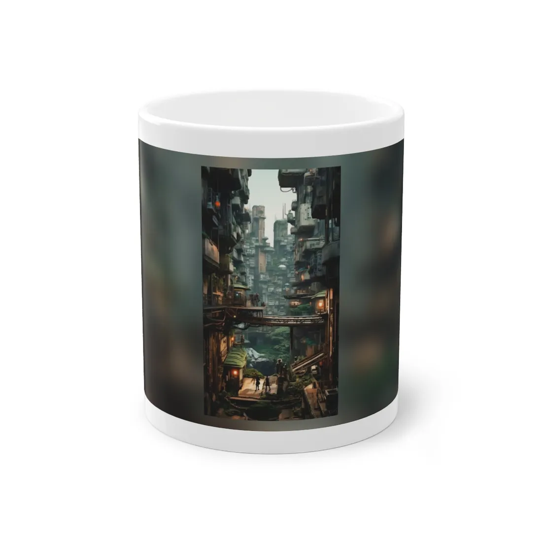 Steampunk Post-Apocalyptic Cityscape: Industrial Dreams & Urban Decay - Mug