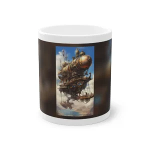 Steampunk Airship over Clouds Mug