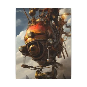 Brass Airship with Pilot Canvas Print