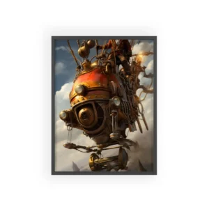 Brass Airship with Pilot Framed Poster