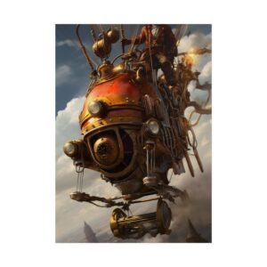 Brass Airship with Pilot Poster