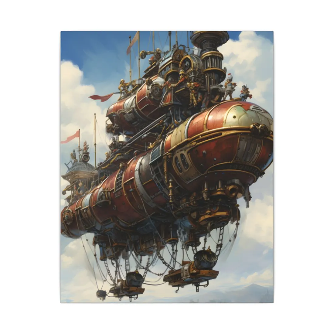 Steampunk Sky-Liner Showdown: Airship Racing in the Clouds - Canvas