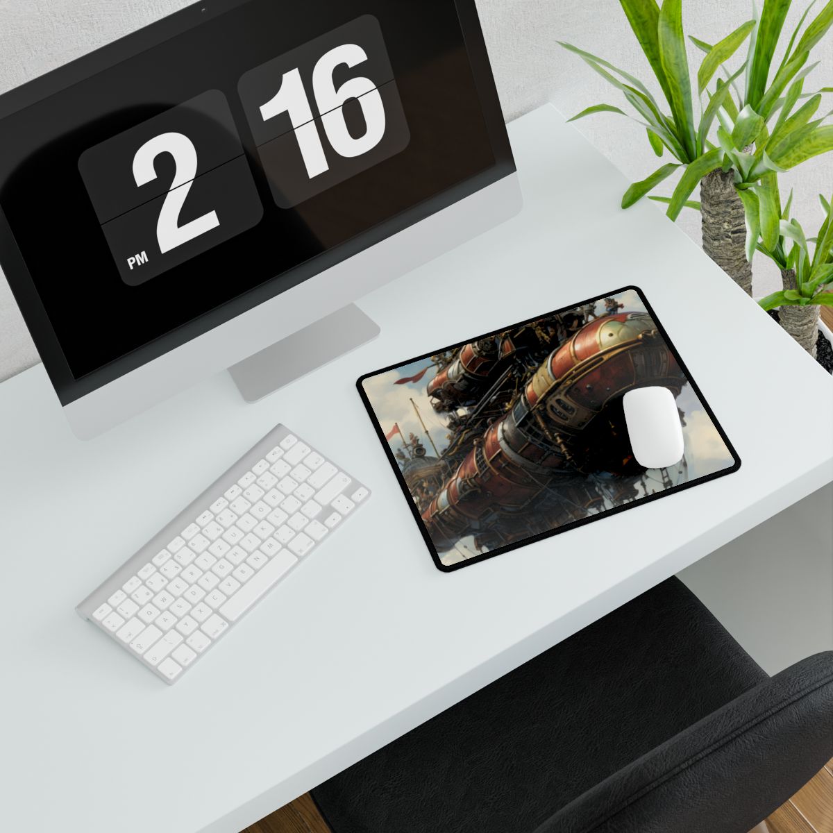 Steampunk Sky-Liner Showdown: Airship Racing in the Clouds - Desk Mat