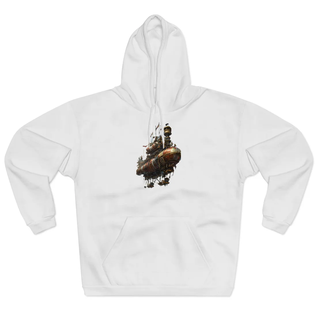 Steampunk Sky-Liner Showdown: Airship Racing in the Clouds Hoodie - Hoodie (White)