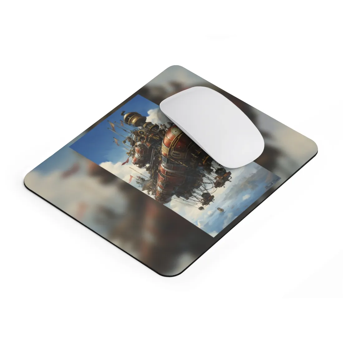 Steampunk Sky-Liner Showdown: Airship Racing in the Clouds - Mouse Pad