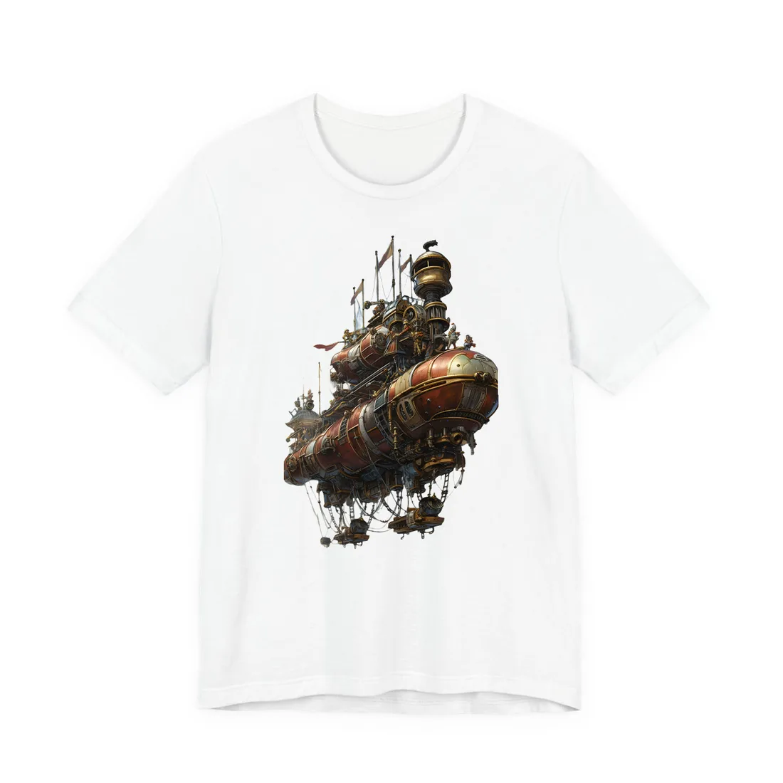 Steampunk Sky-Liner Showdown: Airship Racing in the Clouds T-Shirt - T-Shirt (White)