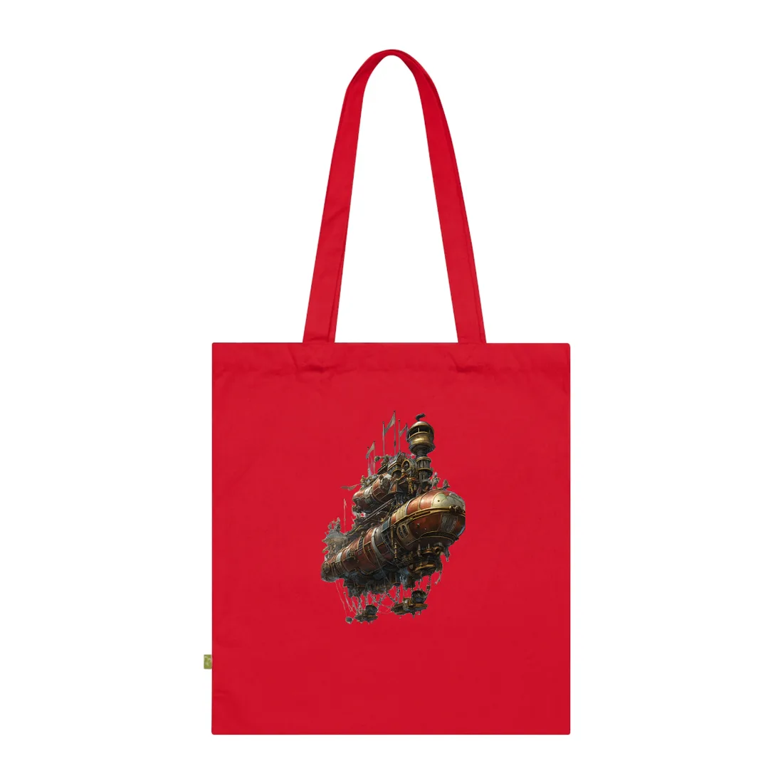 Steampunk Sky-Liner Showdown: Airship Racing in the Clouds Tote Bag - Tote Bag (Classic Red)
