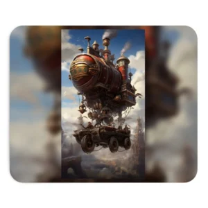 Red Airship Above Clouds Mouse Pad