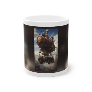 Red Airship Above Clouds Mug