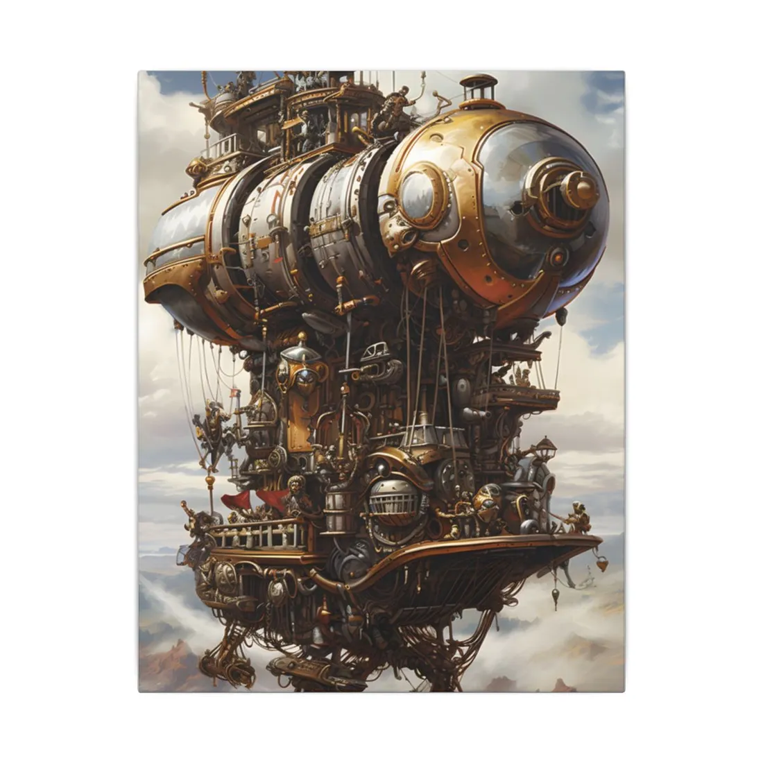 Steampunk Sky-Liner Thrill: A Fierce Airship Race - Canvas