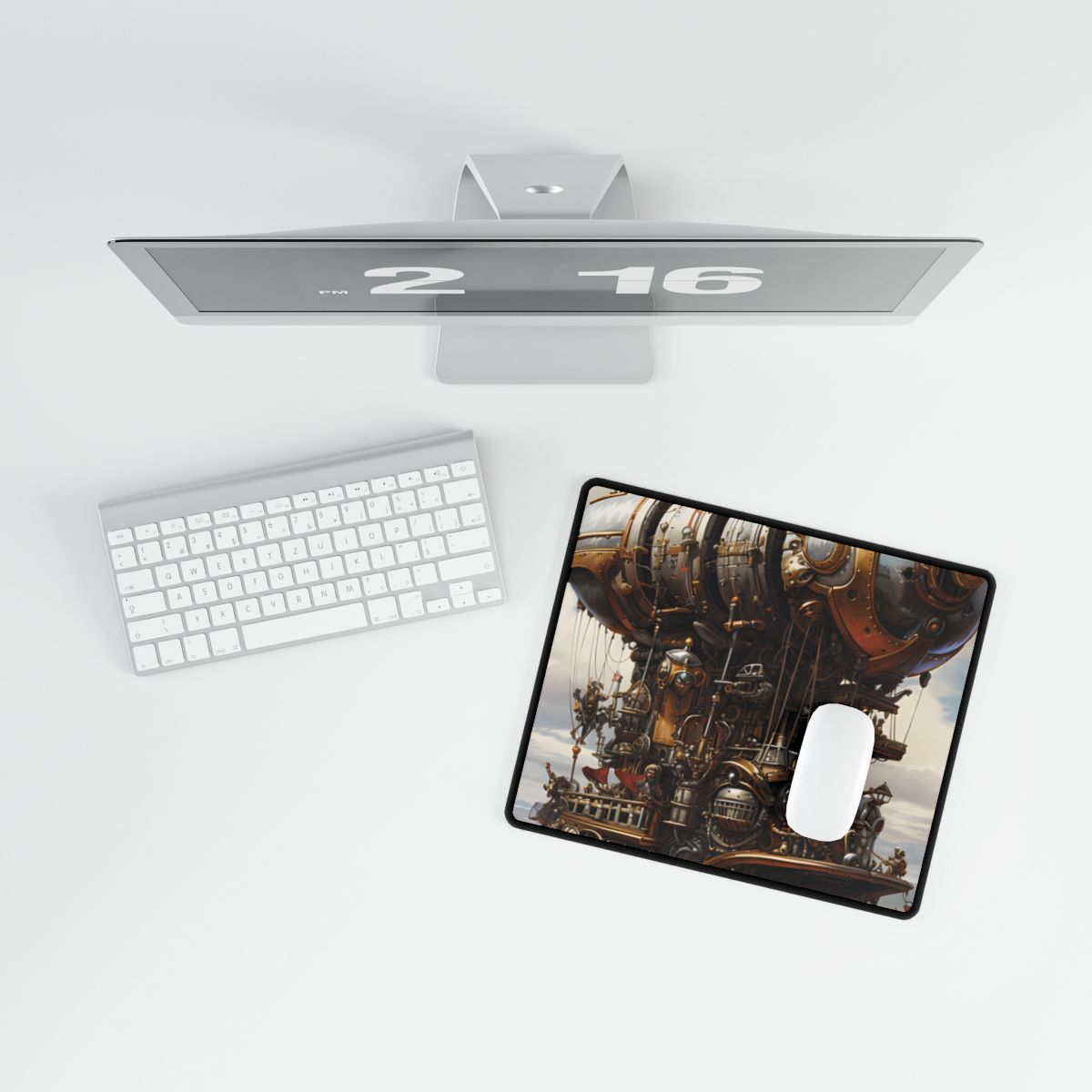Steampunk Sky-Liner Thrill: A Fierce Airship Race - Desk Mat