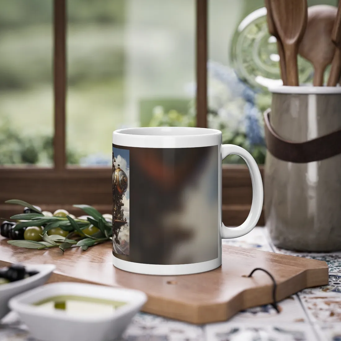 Steampunk Sky-Liner Thrill: A Fierce Airship Race - Mug