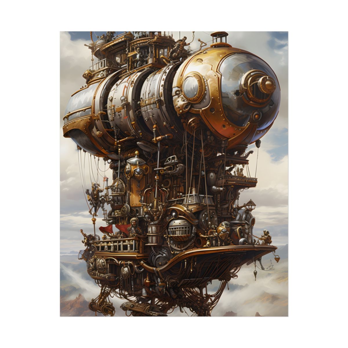 Steampunk Sky-Liner Thrill: A Fierce Airship Race - Poster