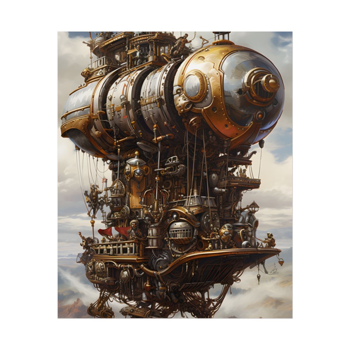 Steampunk Sky-Liner Thrill: A Fierce Airship Race - Poster
