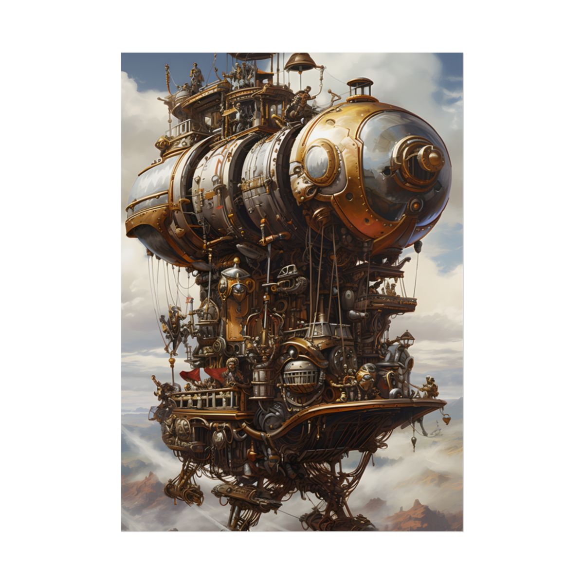 Steampunk Sky-Liner Thrill: A Fierce Airship Race - Poster