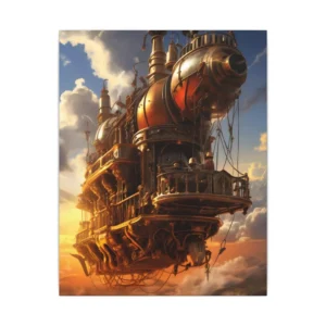 Brass Airship at Sunset Canvas Print