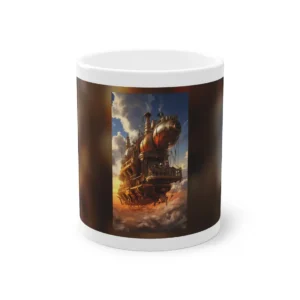 Brass Airship at Sunset Mug