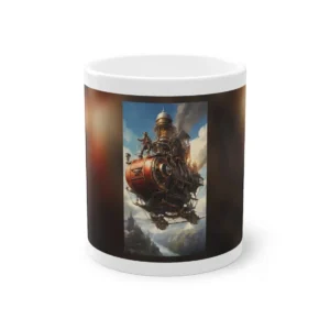 Steampunk Airship over Valley Mug