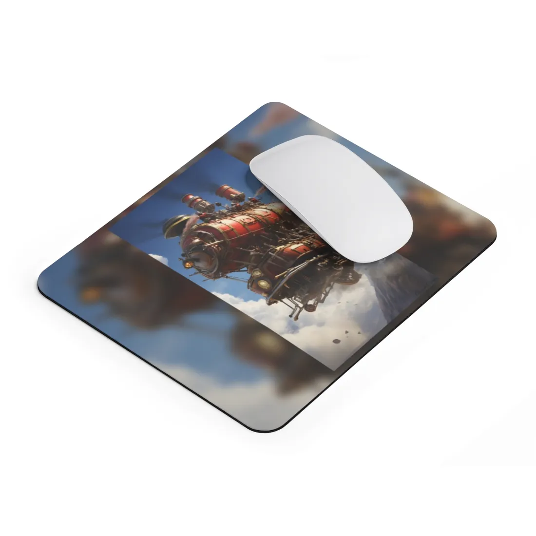Steampunk Sky-Liner Thrill: Racing on Columbus - Mouse Pad