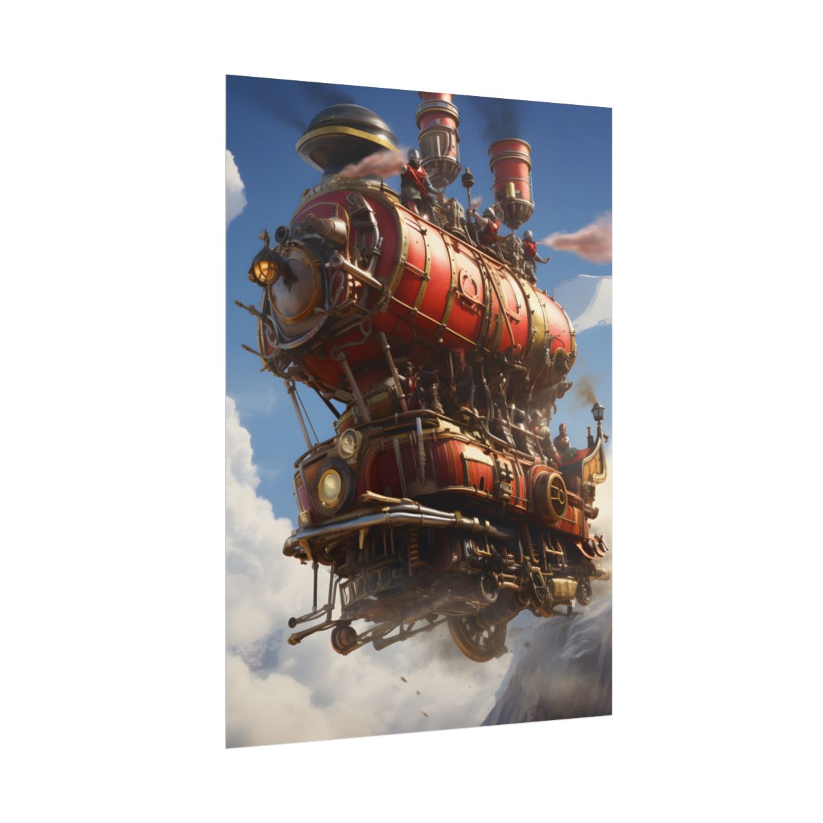 Steampunk Sky-Liner Thrill: Racing on Columbus - Poster