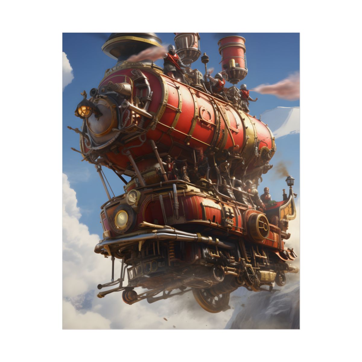 Steampunk Sky-Liner Thrill: Racing on Columbus - Poster