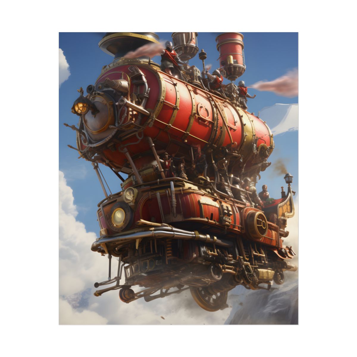Steampunk Sky-Liner Thrill: Racing on Columbus - Poster
