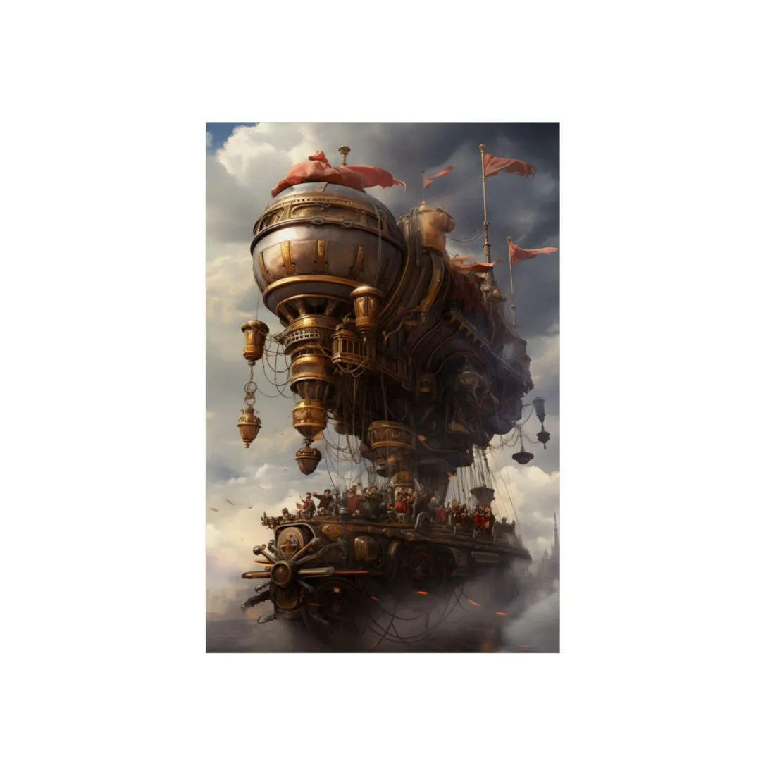 Steampunk Sky-Liner Thriller: 6 Rivals in Epic Race - Metal Poster