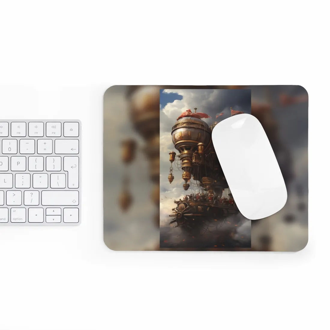 Steampunk Sky-Liner Thriller: 6 Rivals in Epic Race - Mouse Pad