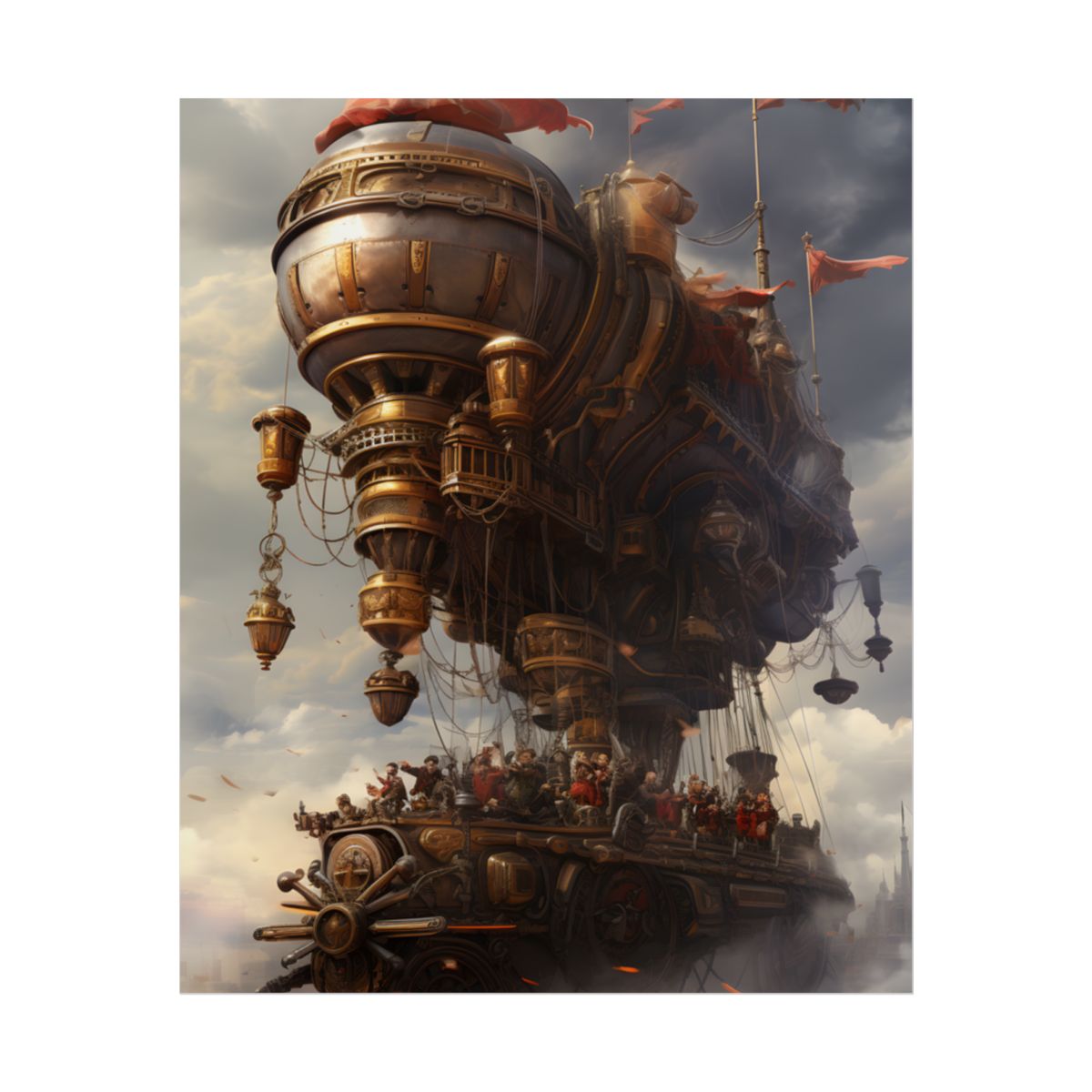 Steampunk Sky-Liner Thriller: 6 Rivals in Epic Race - Poster