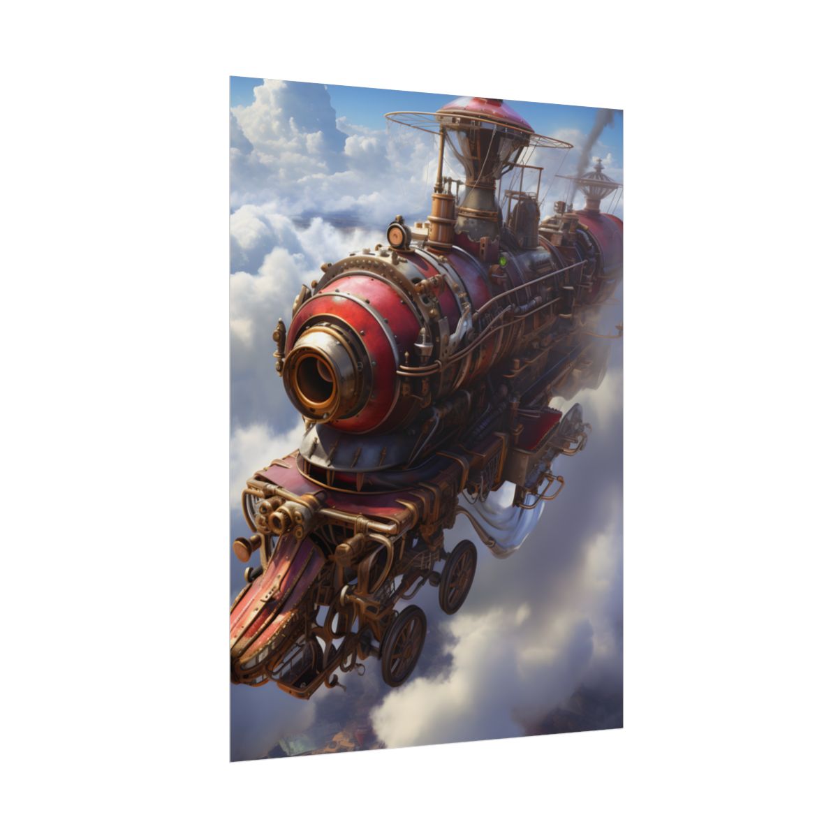 Steampunk Skyliner Thrill: Exciting Race in Flight - Poster