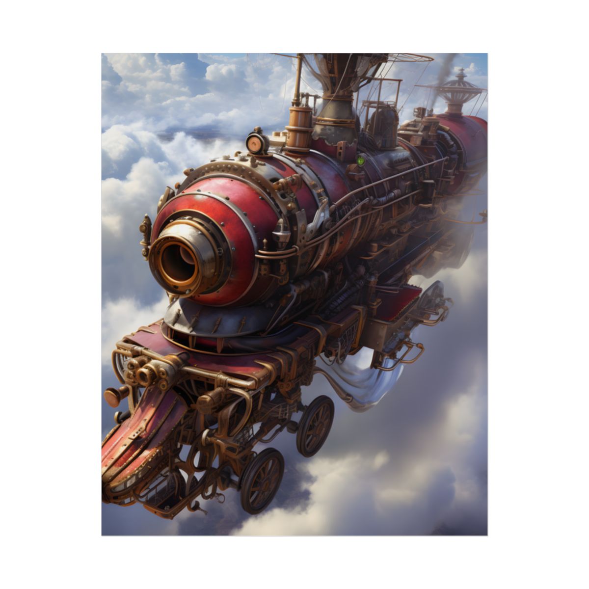 Steampunk Skyliner Thrill: Exciting Race in Flight - Poster