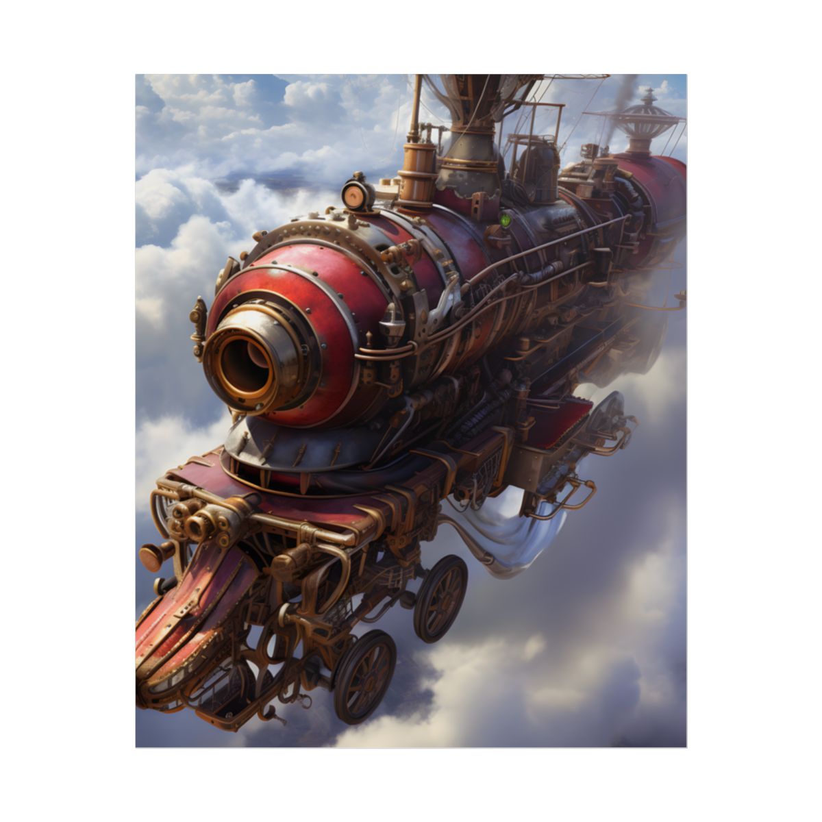 Steampunk Skyliner Thrill: Exciting Race in Flight - Poster