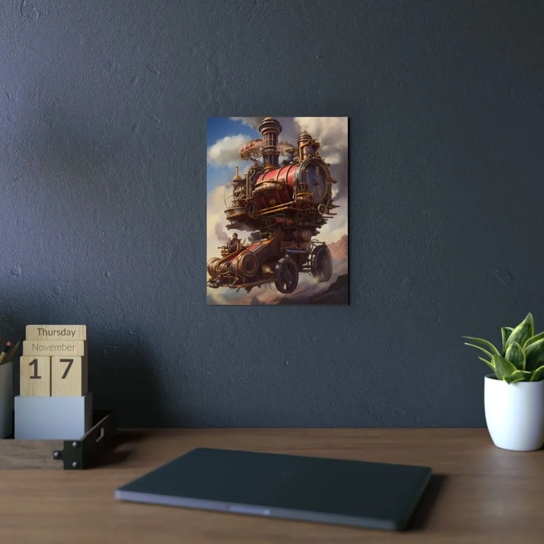 Steampunk Steam Engine: Mechanical Ground Vehicle - Metal Poster