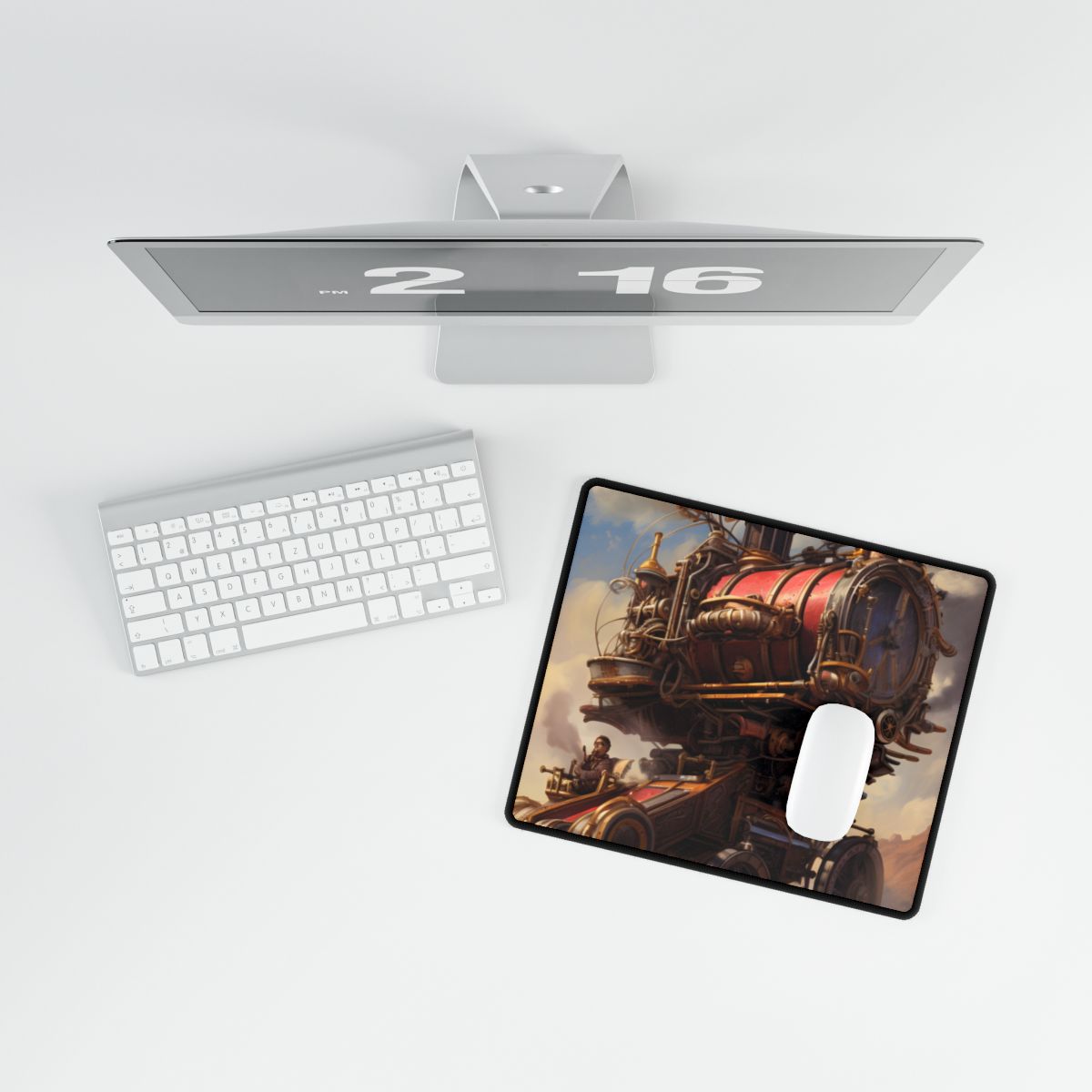 Steampunk Thrill: Airship Sky Race Adventure - Desk Mat