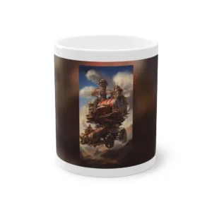 Steampunk Flying Locomotive Mug