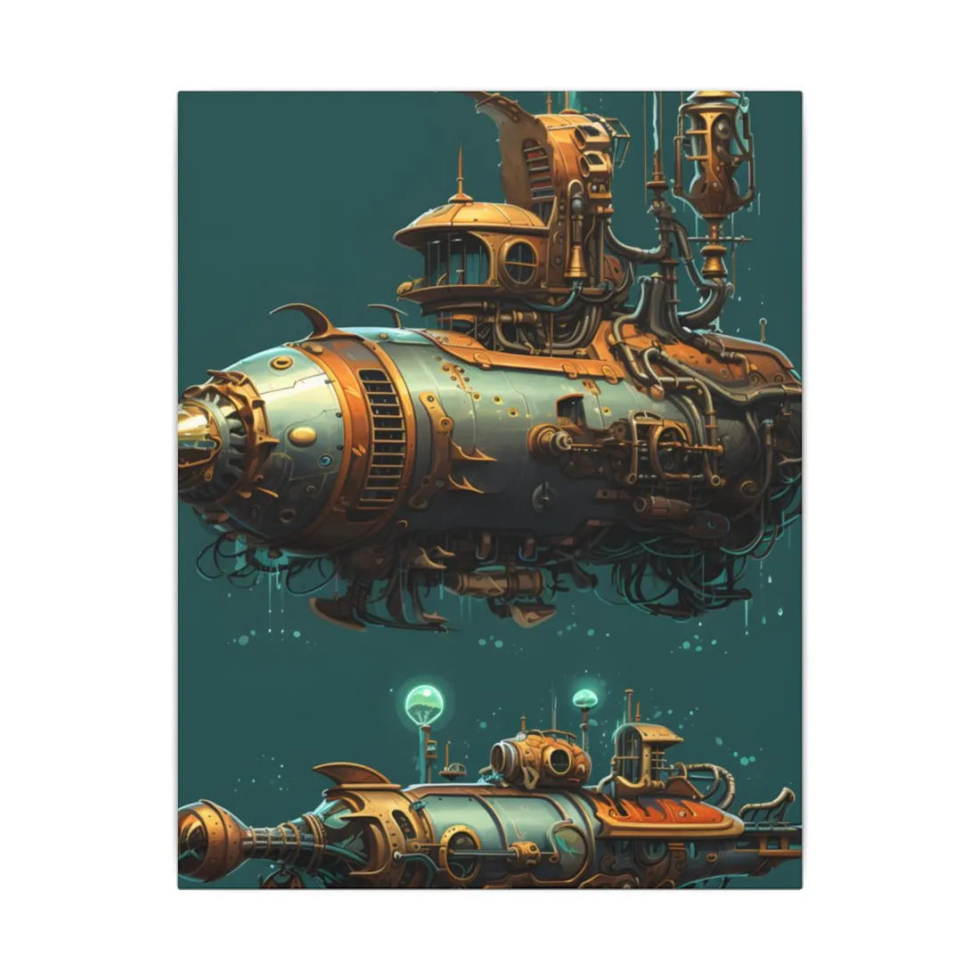 Steampunk Undersea Adventure: Captain Nemos' Submarine Odyssey - Canvas