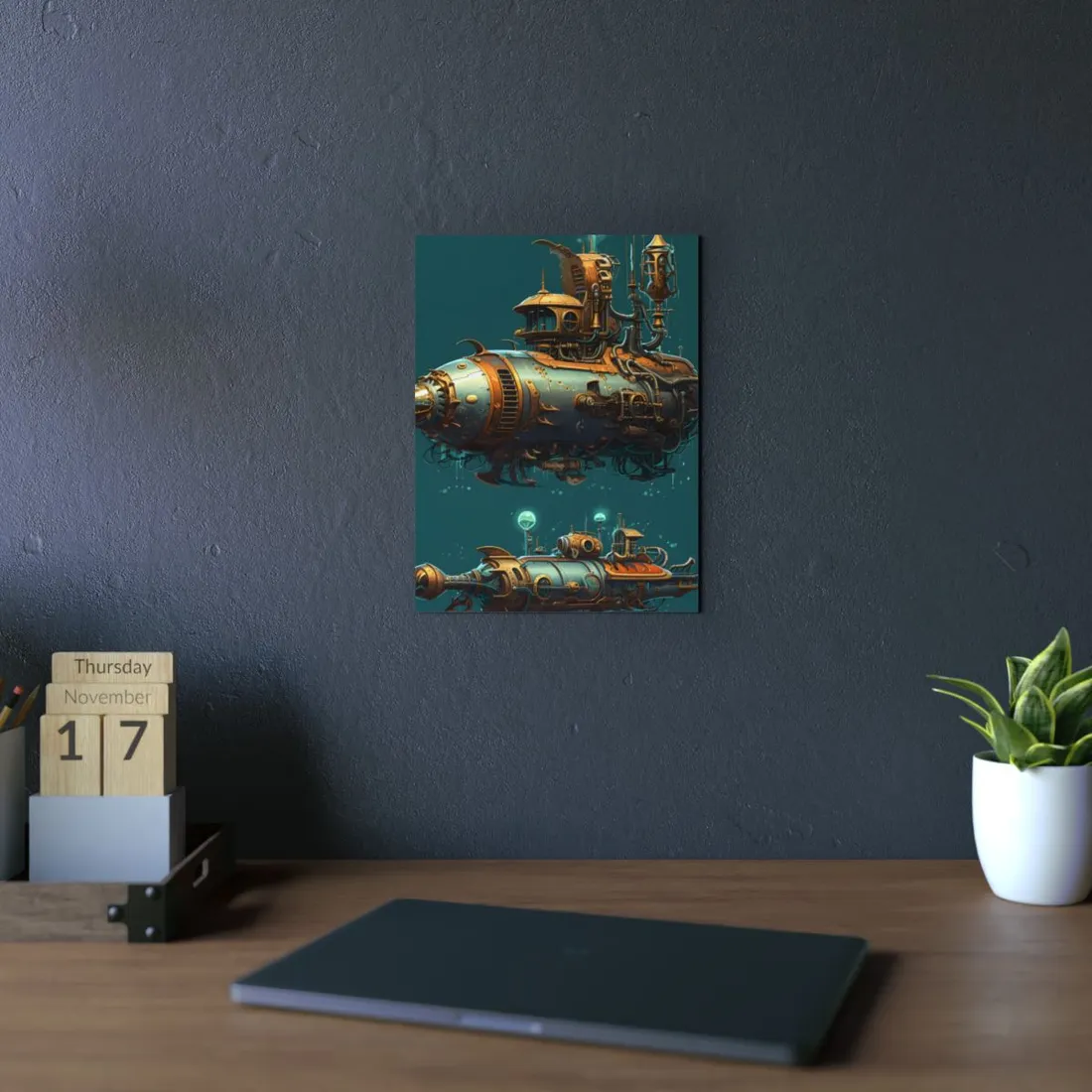 Steampunk Undersea Adventure: Captain Nemos' Submarine Odyssey - Metal Poster