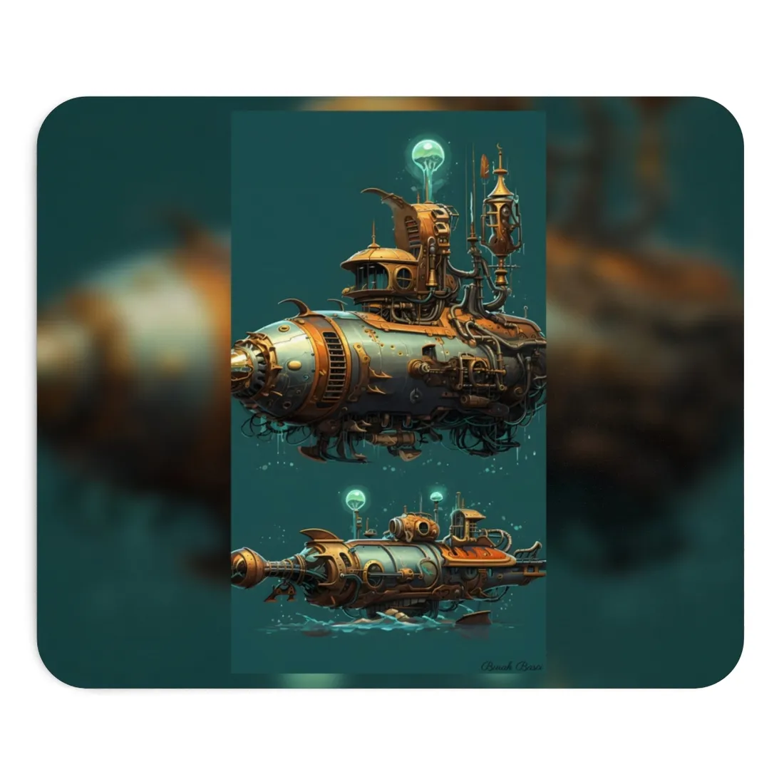 Steampunk Undersea Adventure: Captain Nemos' Submarine Odyssey - Mouse Pad