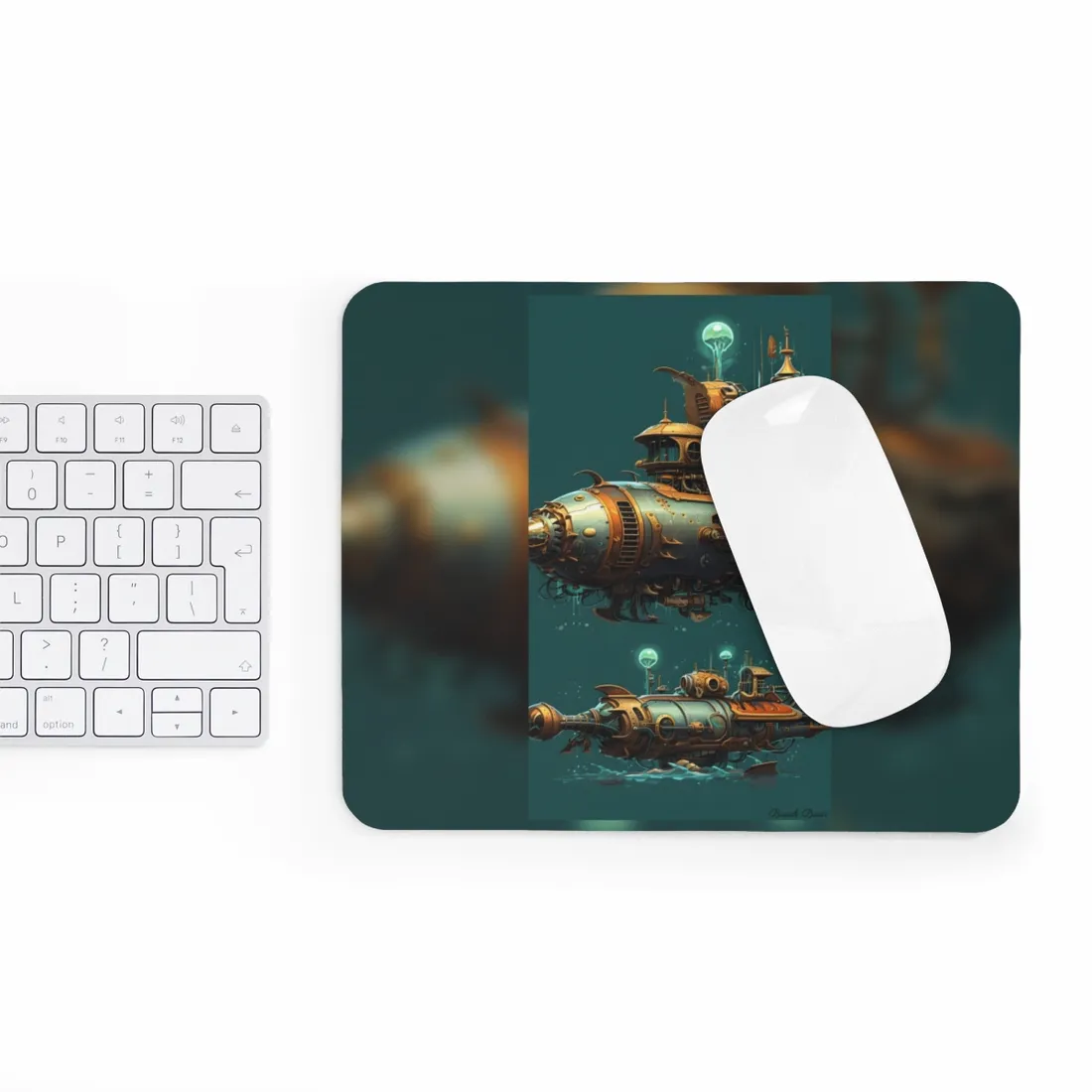 Steampunk Undersea Adventure: Captain Nemos' Submarine Odyssey - Mouse Pad
