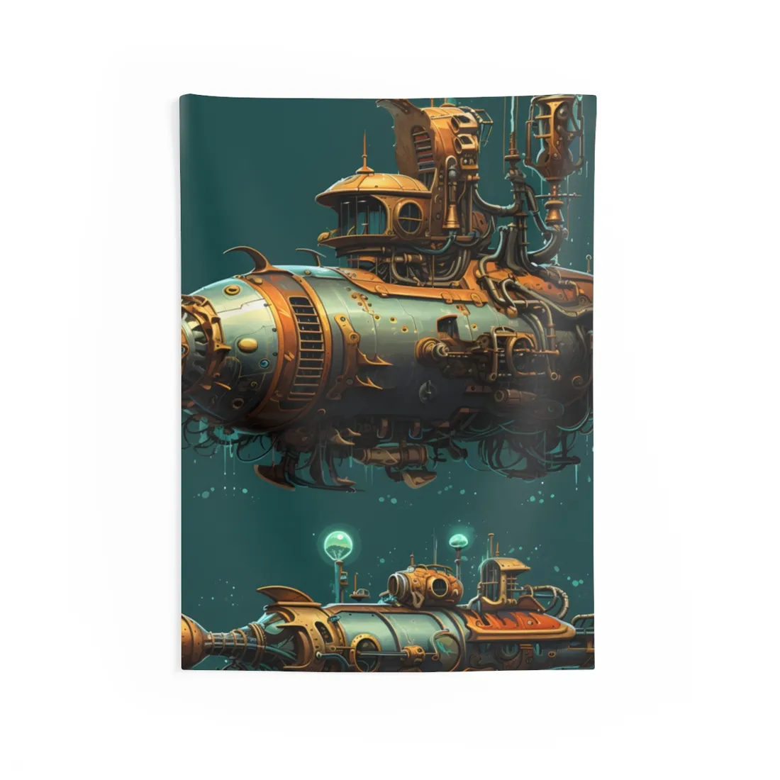 Steampunk Undersea Adventure: Captain Nemos' Submarine Odyssey - Wall Tapestry