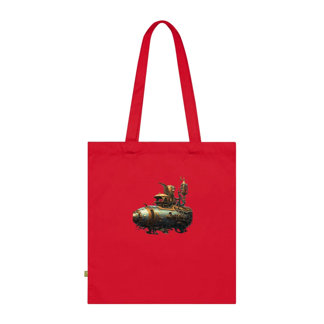 Steampunk Undersea Adventure: Captain Nemos' Submarine Odyssey - Tote Bag (Classic Red)