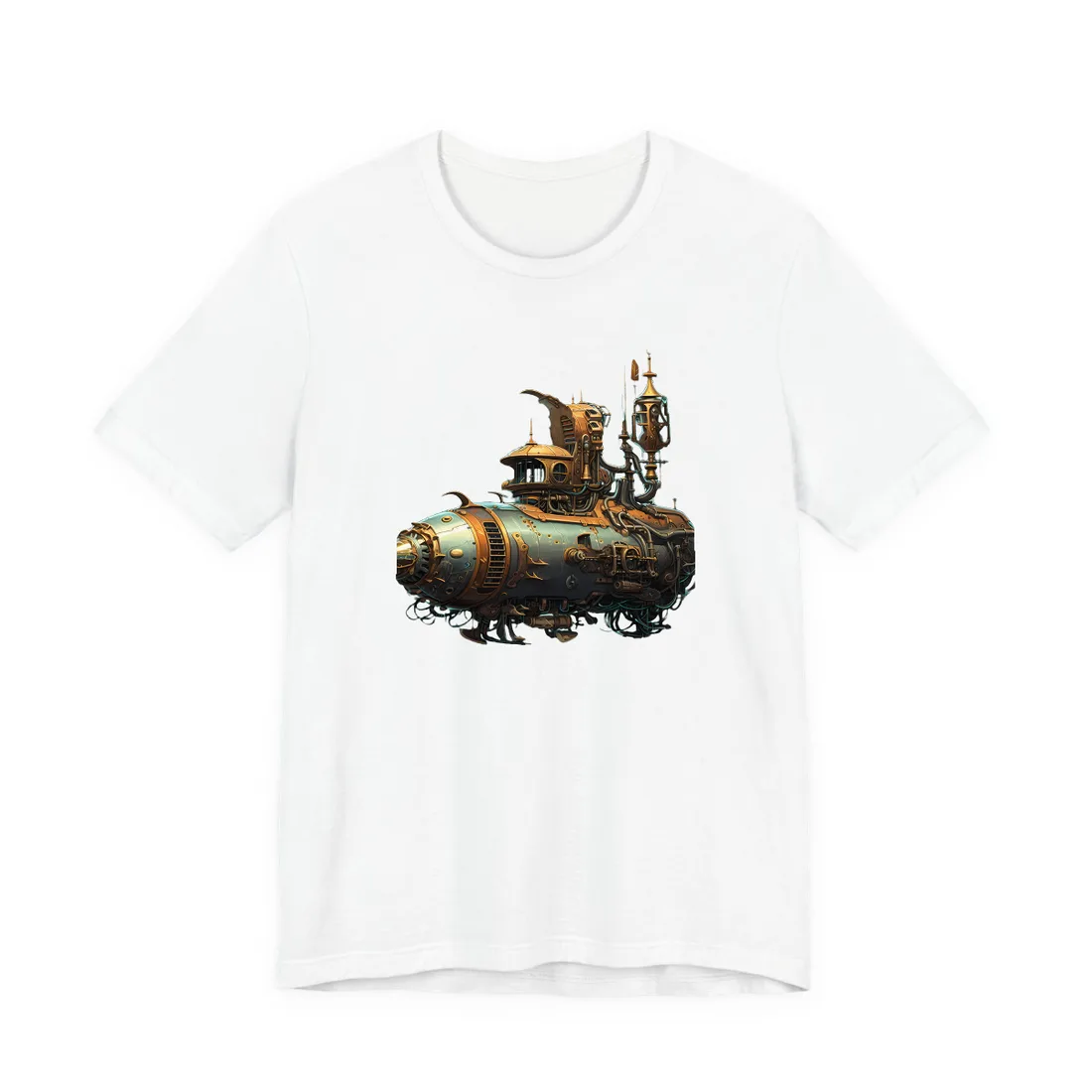 Steampunk Undersea Adventure: Captain Nemos' Submarine Odyssey - T-Shirt (White)